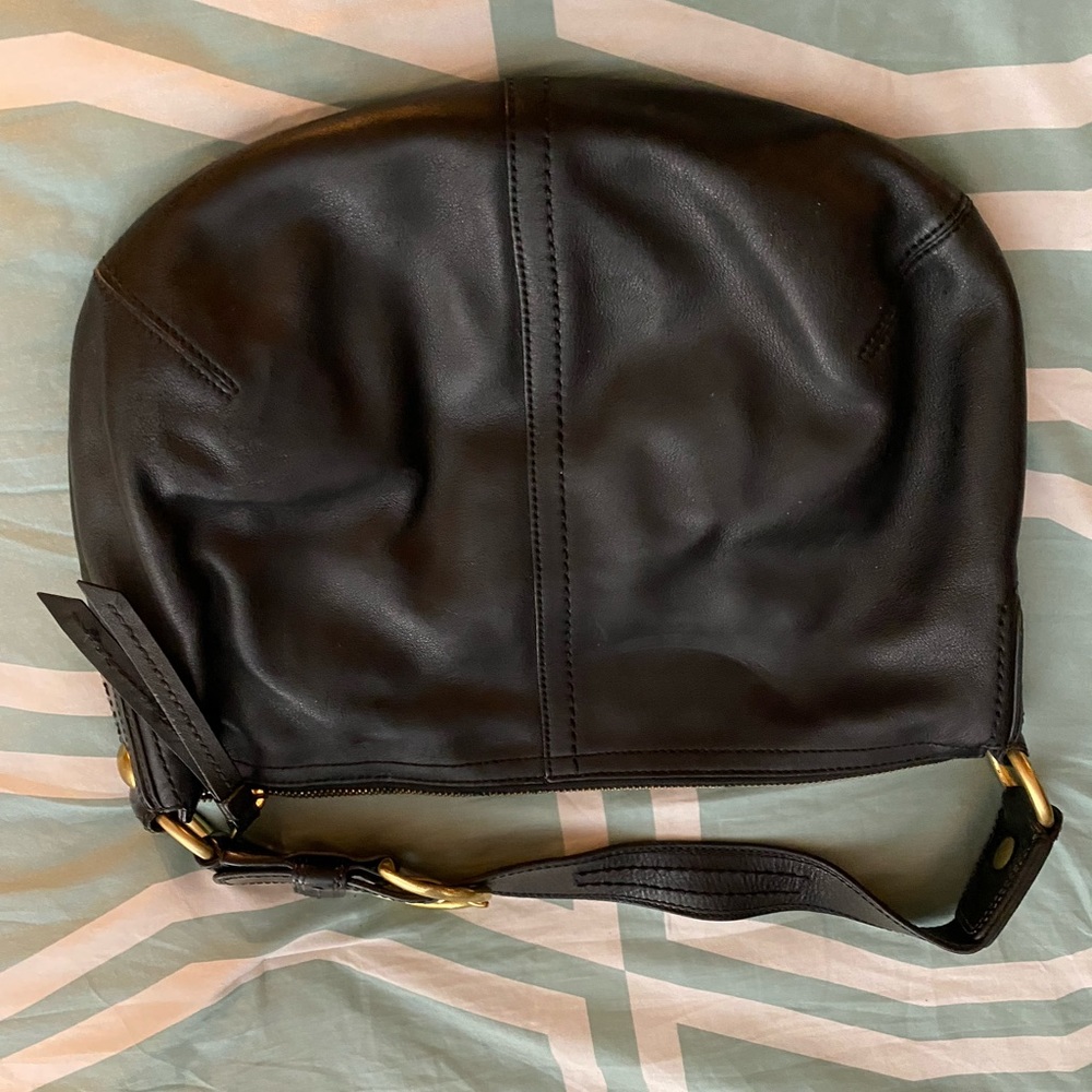 Black leather Coach purse